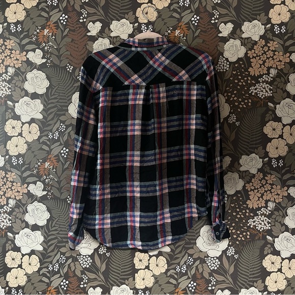 Rails 'Hunter' Plaid Shirt in BLACK MELON / AQUA size medium - Picture 8 of 8